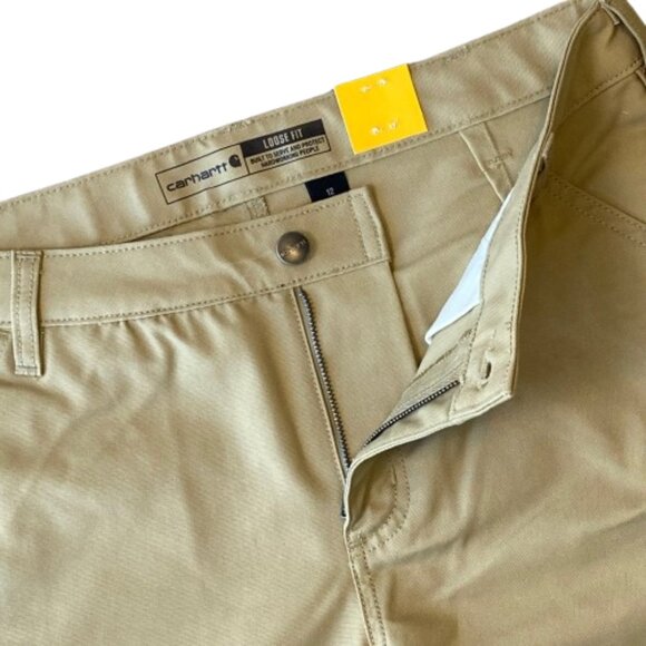 Carhartt Rugged Flex Loose Fit Canvas Work Shorts Women's 12 Dark Khaki NWT - Picture 3 of 8